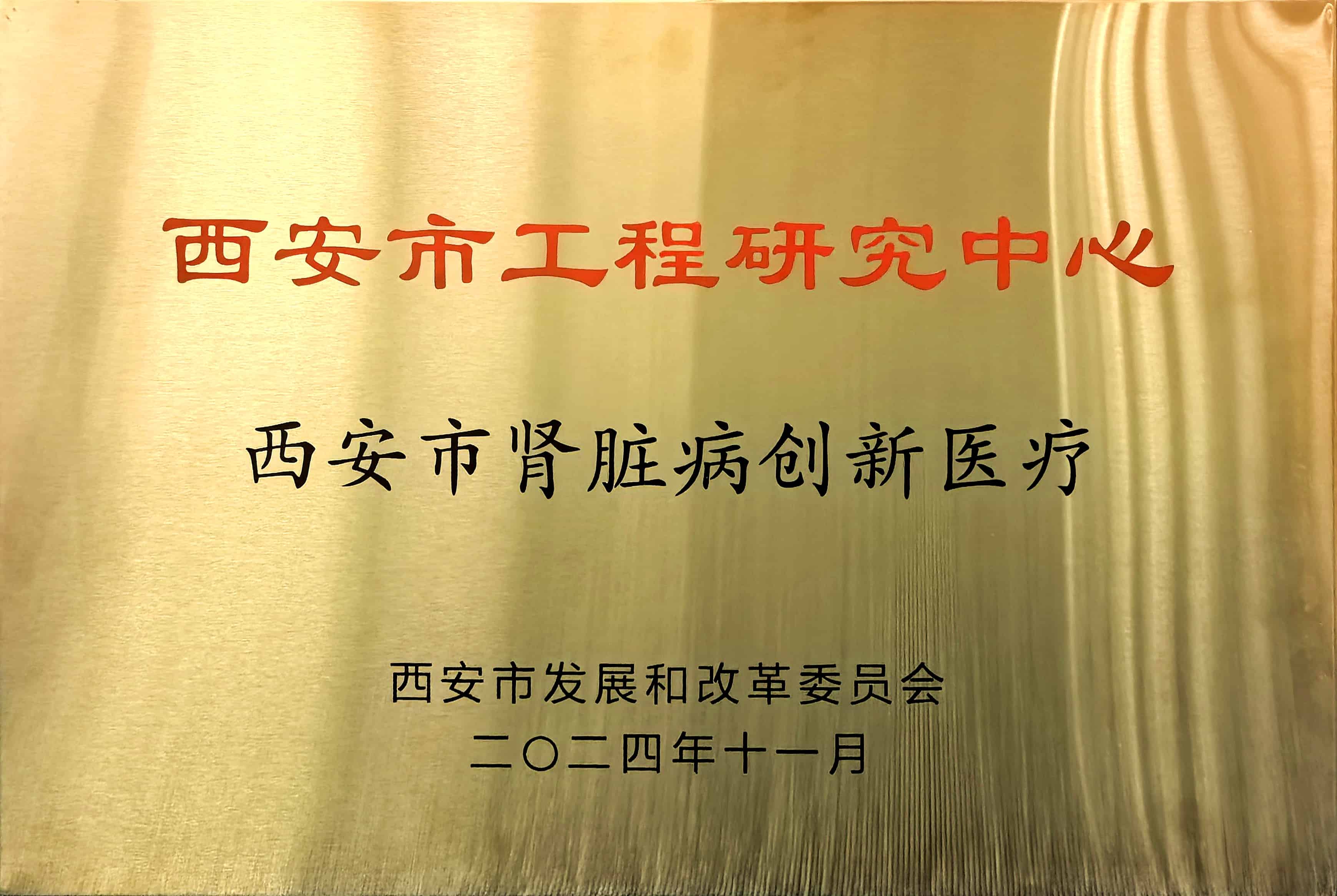 西安市工程研究中心-西安市肾脏病创新医疗